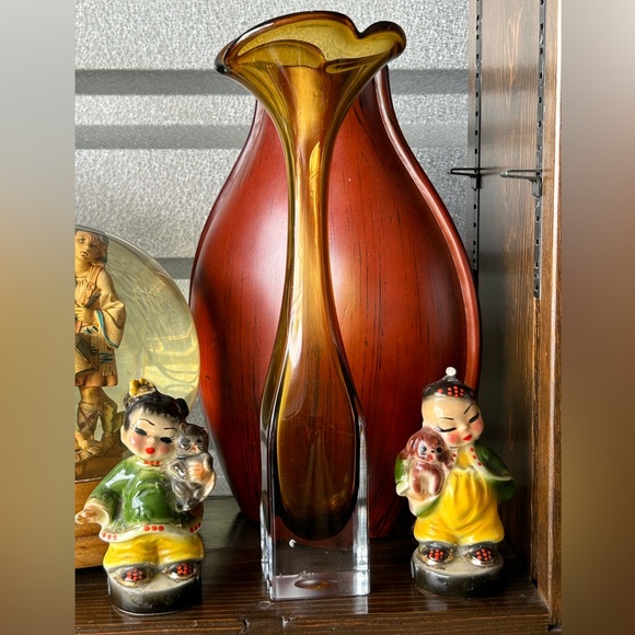 Vintage Bo Borgstrom Aseda Glasbruk Swung Vase Square Base - - Picture 3 of 3